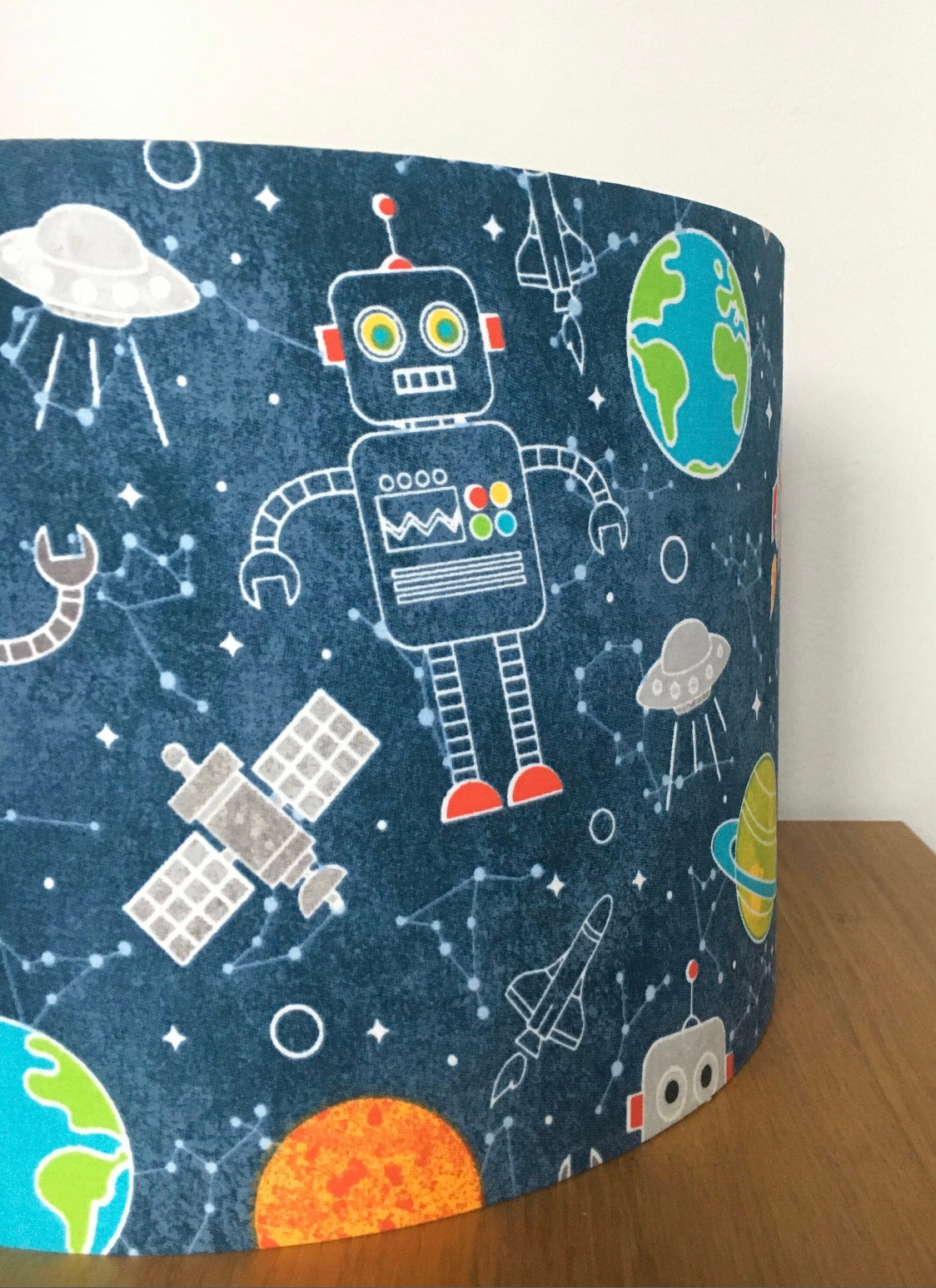 Space Robot Blue Lampshade