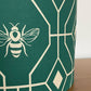 Green Art Deco Lampshade with Bees