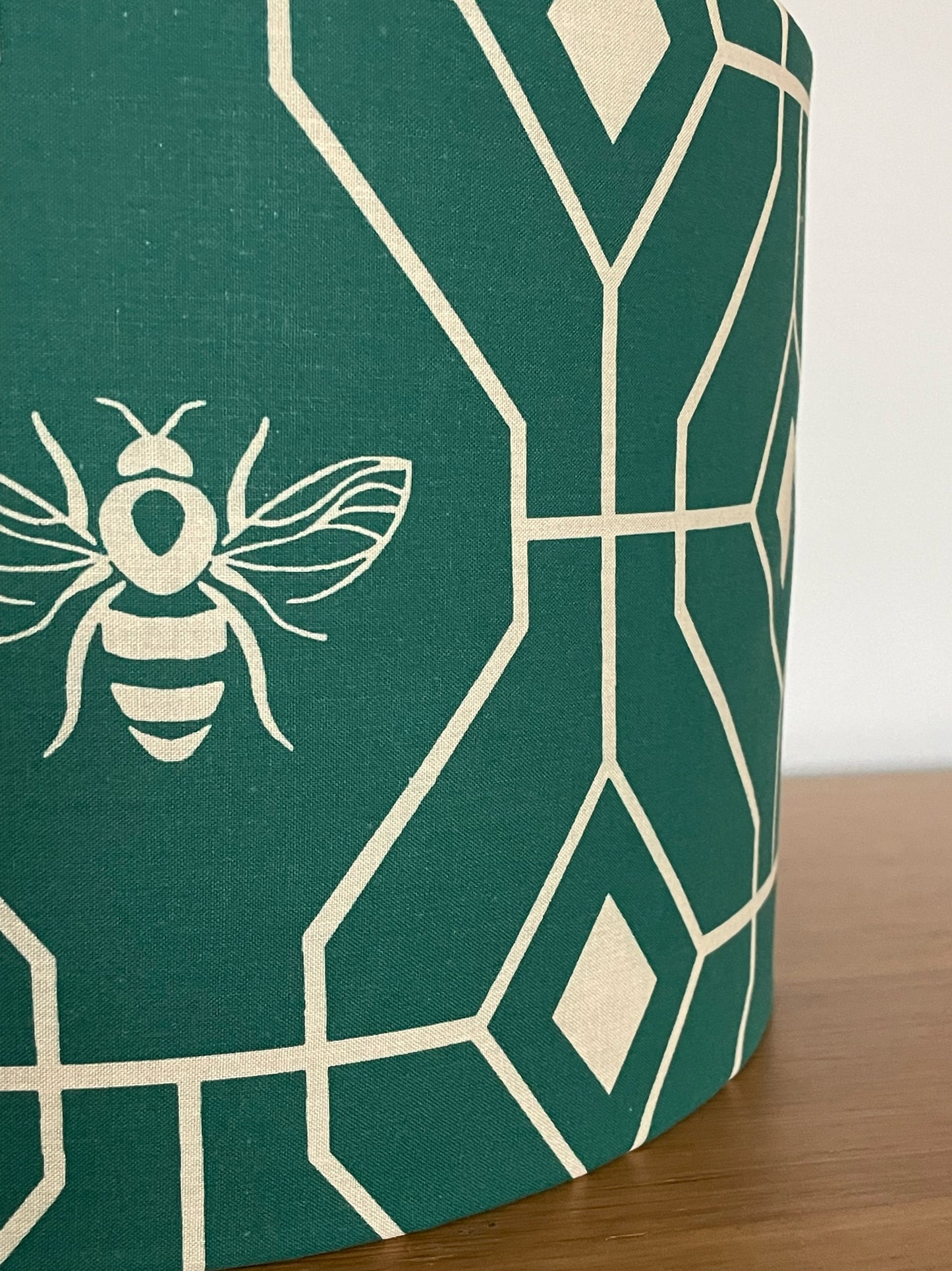 Green Art Deco Lampshade with Bees