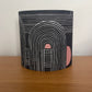    charcoal-blush-pink-lampshade-for-bedroom-tables circle pattern