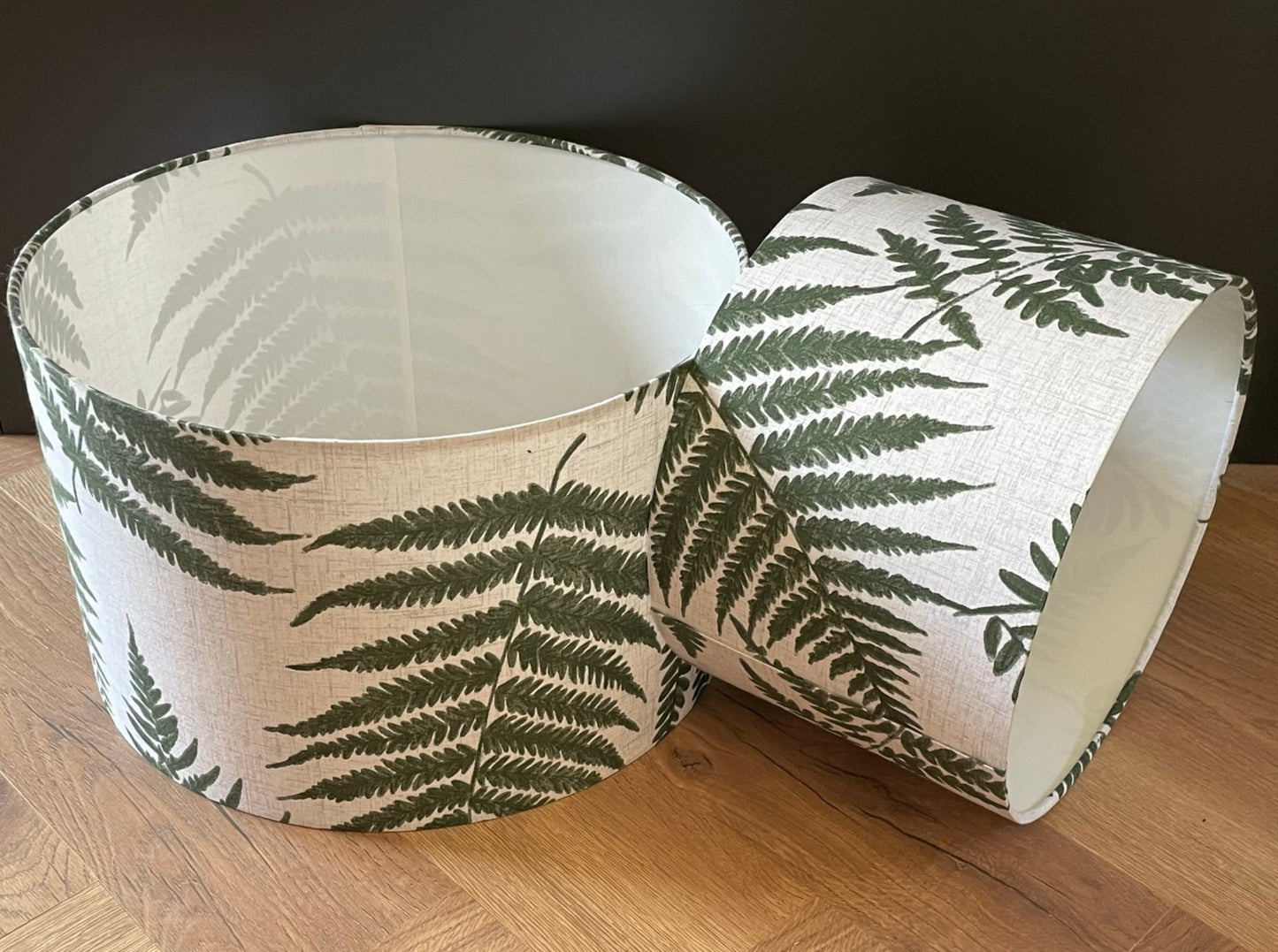 White and Green Fern Leaf Lampshade