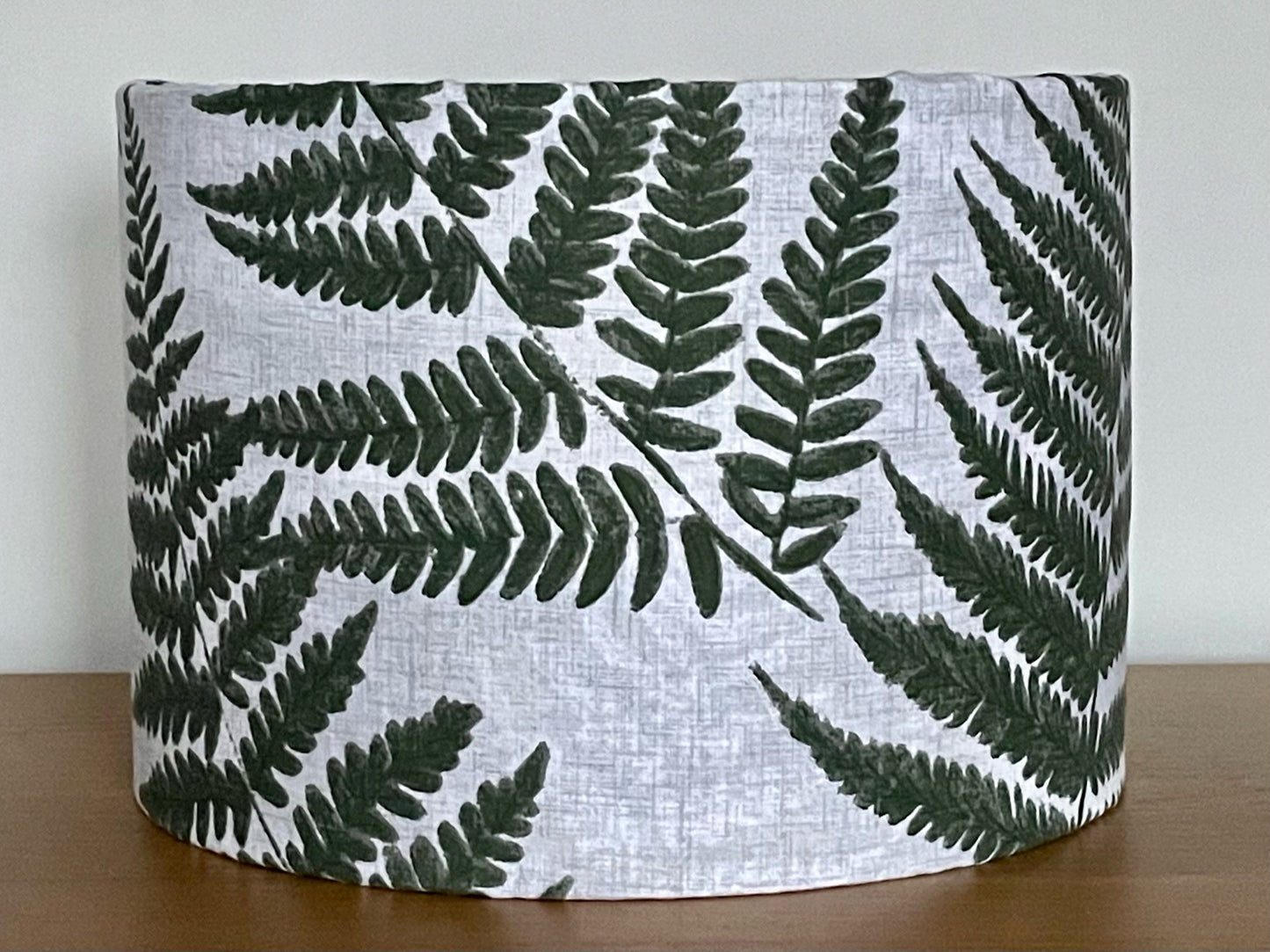 White and Green Fern Leaf Lampshade