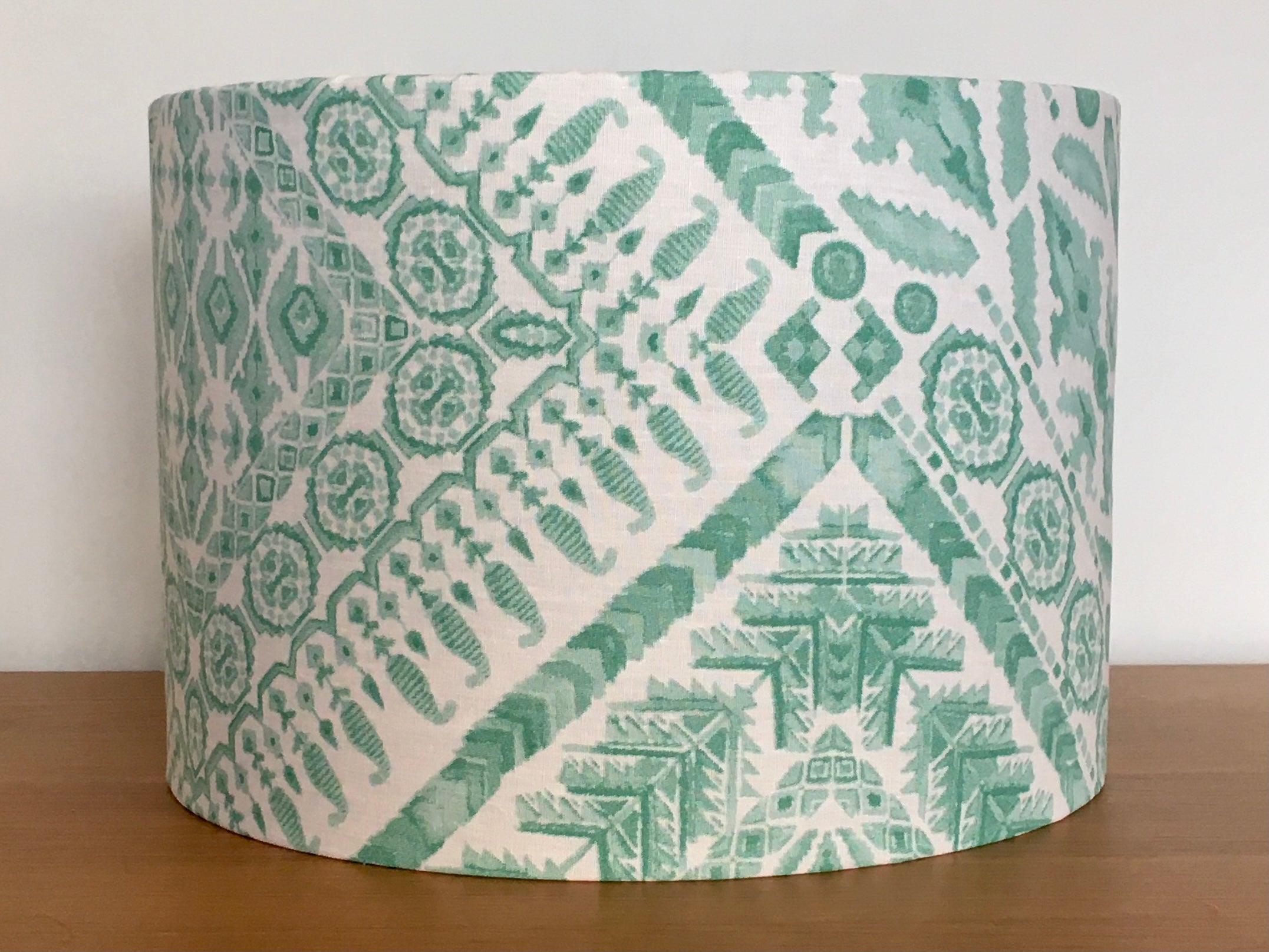 Green and White Tribal Aztec Patterned Lampshade – Purplecatshandmade