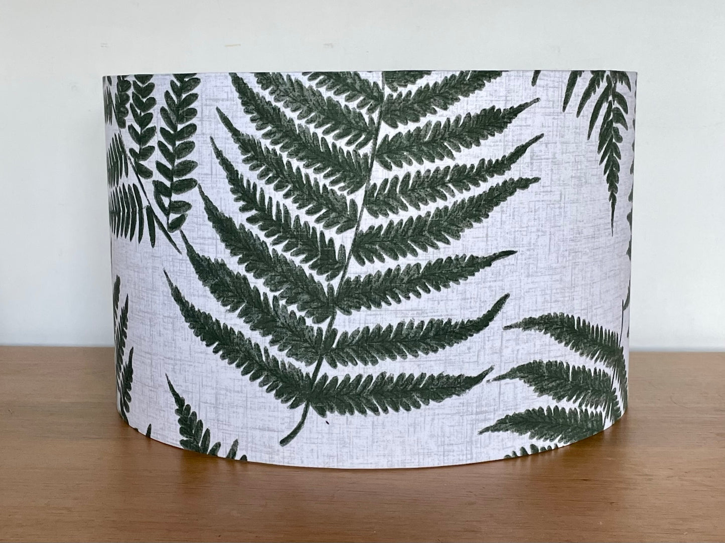 White and Green Fern Leaf Lampshade