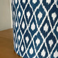    ikat-diamond-pattern-blue-and-white-lampshade-ceiling-pendant