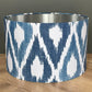 blue and white ikat patten lamp shade