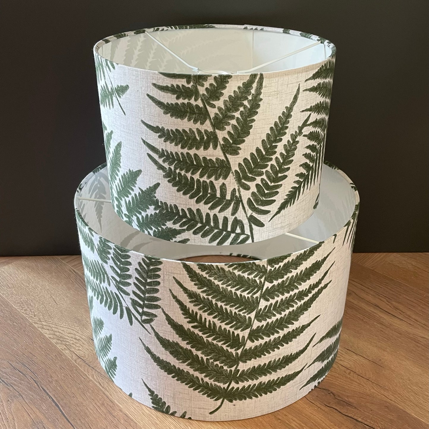 White and Green Fern Leaf Lampshade