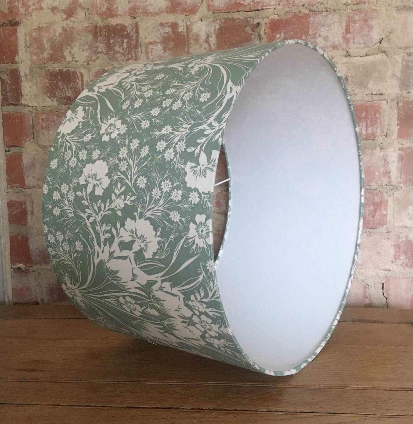 Sage Green Floral Art Nouveau Style Lampshade