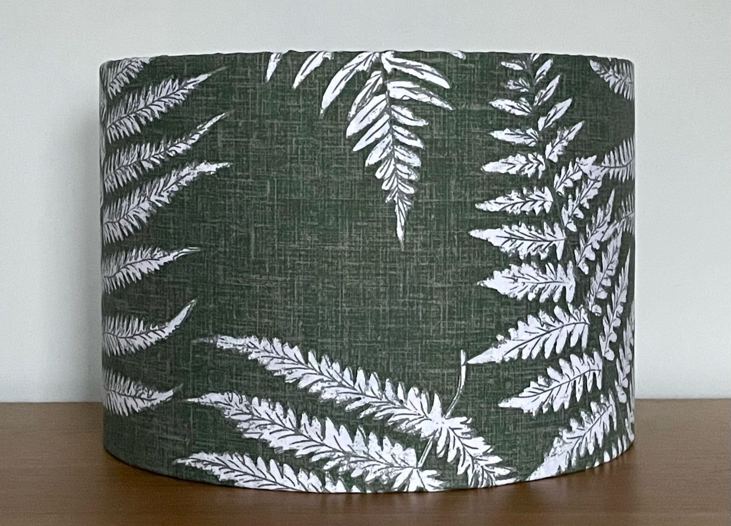 Green and White Fern Leaf Lampshade