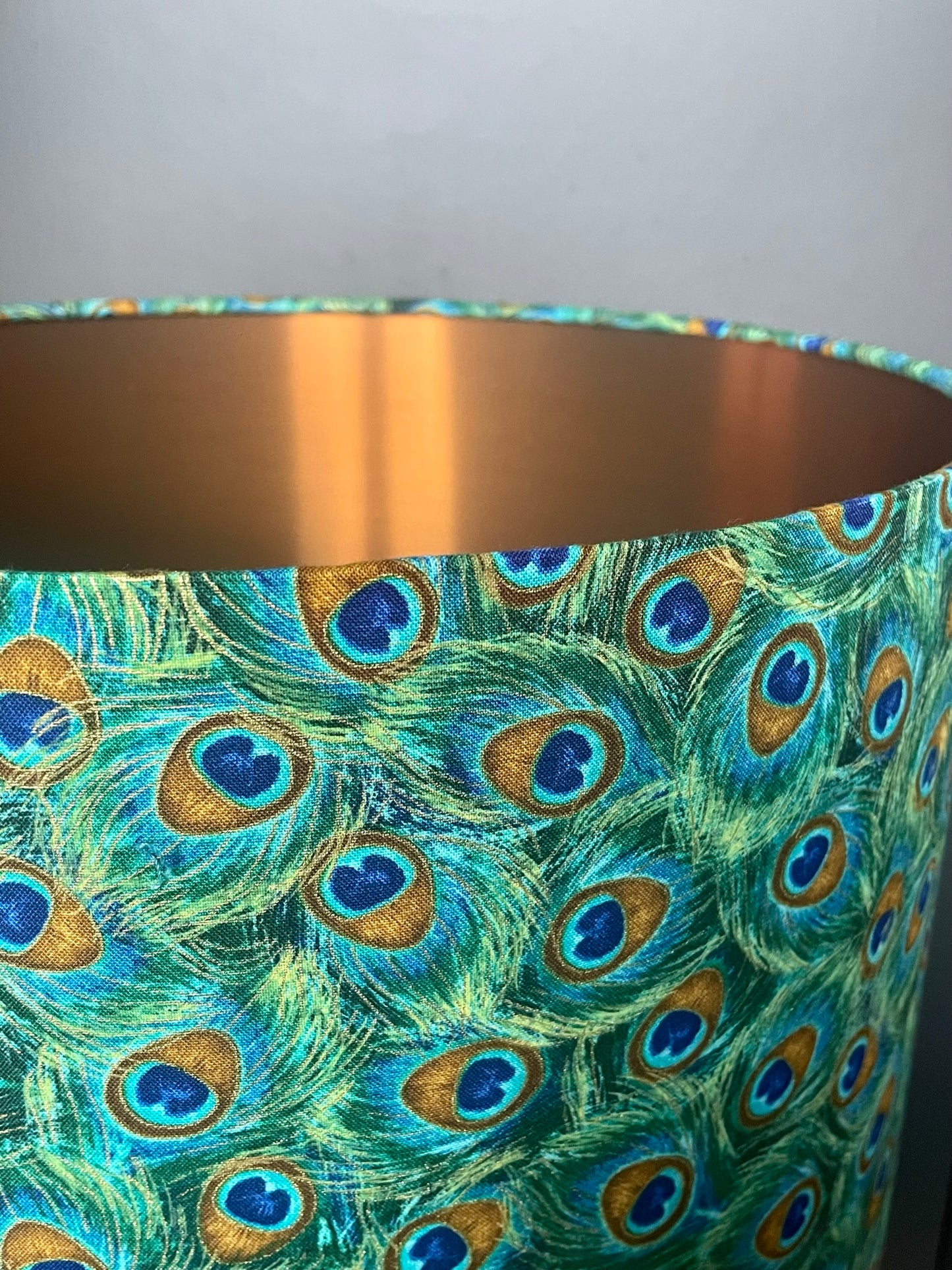 Green Peacock Feather Lampshade