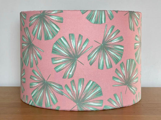    pink-and-green-palm-lampshade