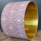 pink art deco bee lampshade with gold lining
