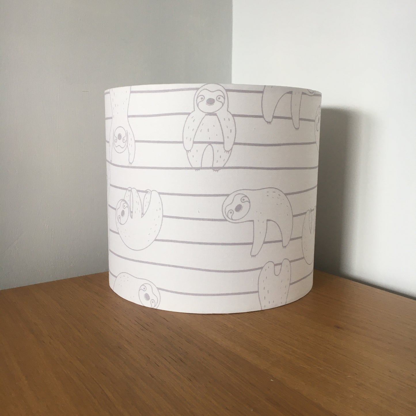 Grey and White Sloth Lampshade