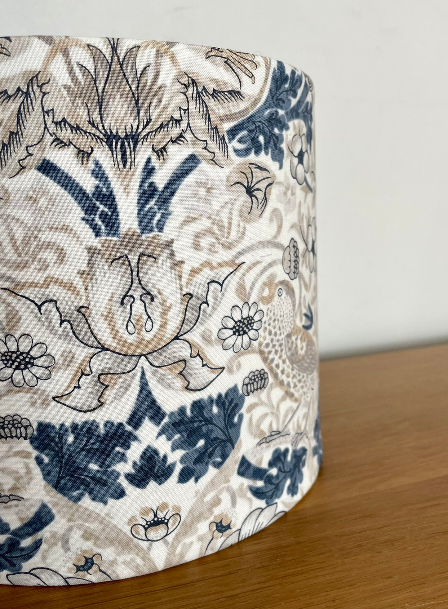 Blue and White Strawberry Thief William Morris Lampshade