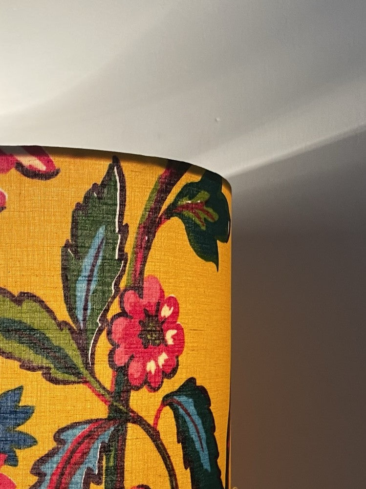 Bright Yellow Floral Lampshade