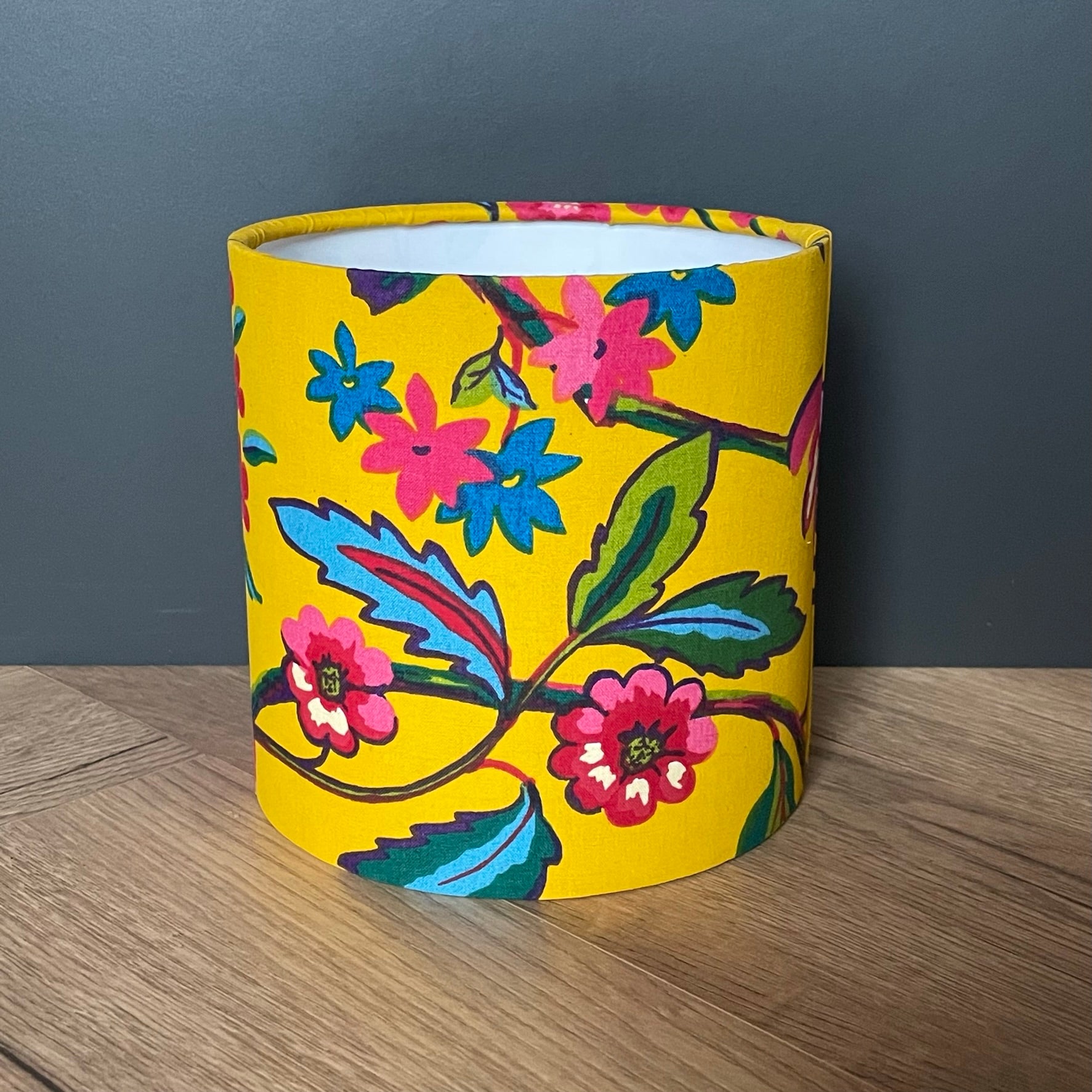 Yellow deals floral lampshade